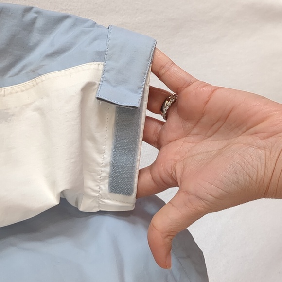 The North Face HyVent Hooded Lightweight Jacket Blue White Size Medium - Picture 11 of 16